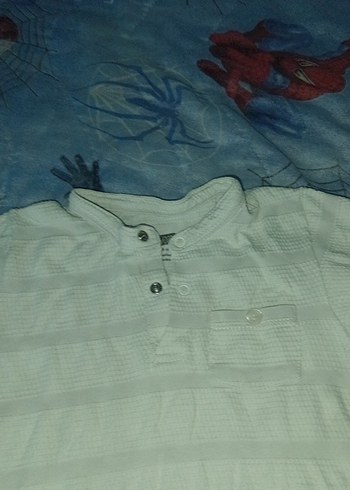 Düğmeli Beyaz Kısa Kollu Bebek Body - Görsel 5