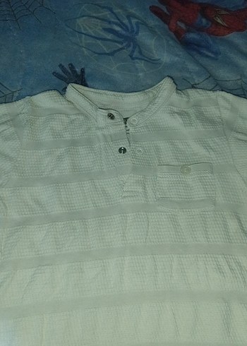 Düğmeli Beyaz Kısa Kollu Bebek Body - Görsel 3