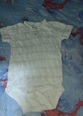 Düğmeli Beyaz Kısa Kollu Bebek Body - Görsel 2