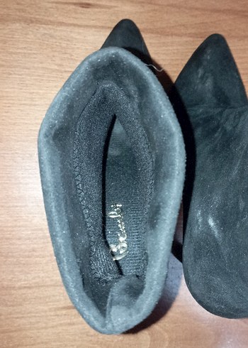 Süet Stiletto Topuklu Kadın Bot - Görsel 3