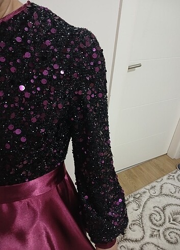 38 Beden bordo Renk Tesettür Abiye
