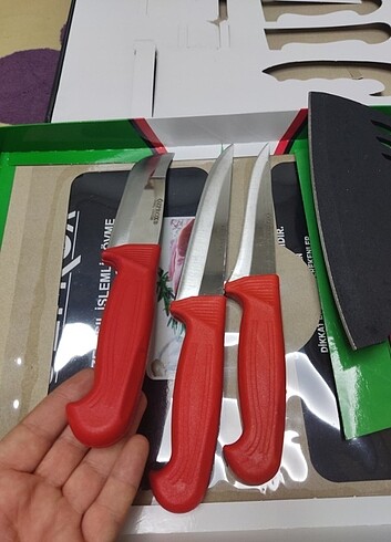 Beden kırmızı Renk KURBAN SETİ KURBAN BIÇAĞI MUTFAK BIÇAĞI