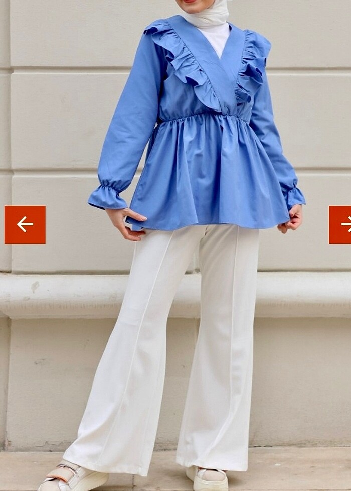 Mavi piliseli gömlek - Görsel 2