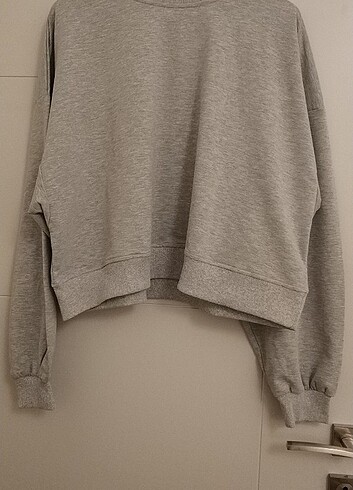 40 Beden gri Renk Suud collection oversize crop sweatshirt