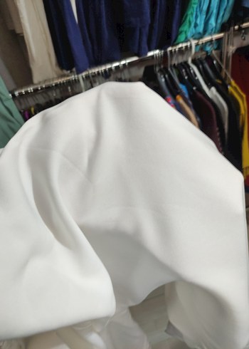 m Beden beyaz Renk Beyaz Beli Bağlamalı Kadın Kumaş Pantolon