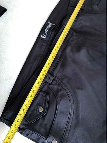 48 Beden siyah Renk parlak kumaş pantolon