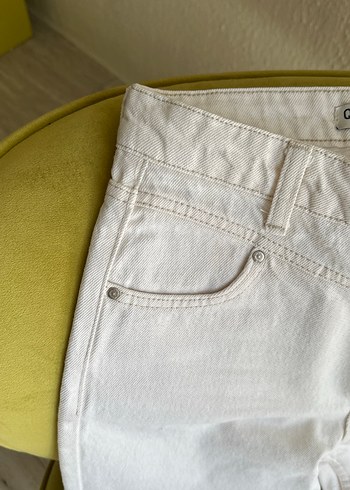 38 Beden Beyaz Regular Fit Kadın Kot Pantolon