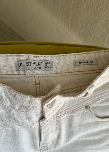 Diğer Beyaz Regular Fit Kadın Kot Pantolon