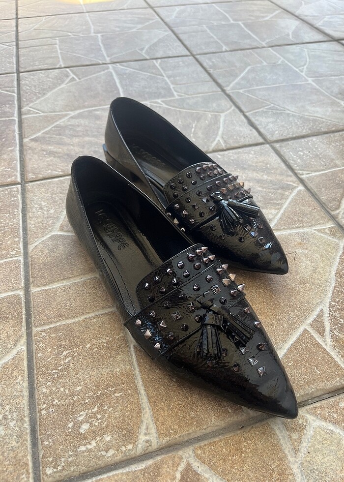 Siyah şık kadın babet - Görsel 4