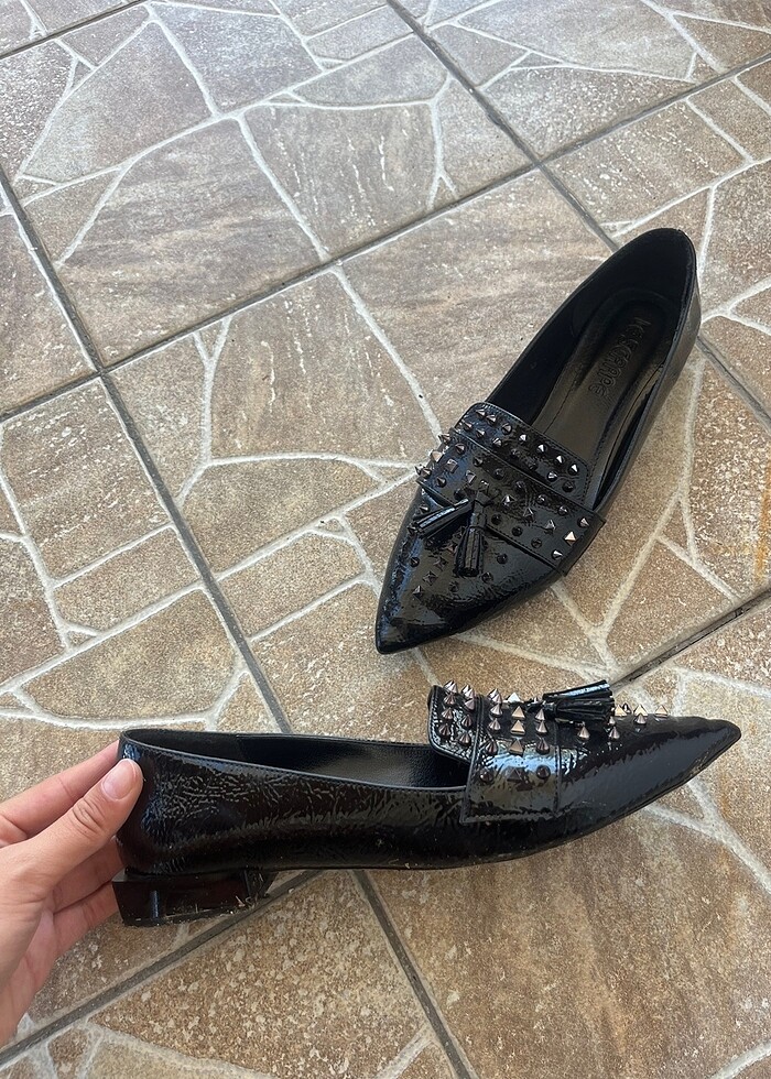 Siyah şık kadın babet - Görsel 5