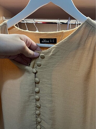 Bej yazlık elbise - Görsel 2