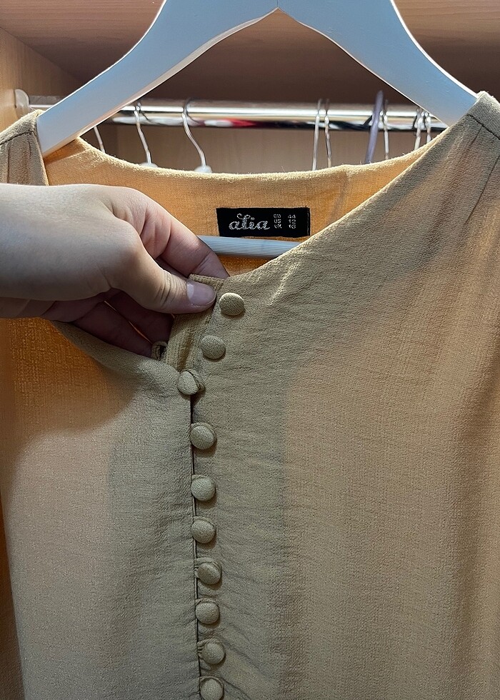 Bej yazlık elbise - Görsel 2