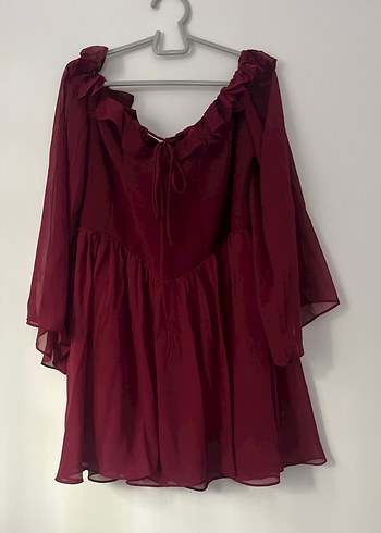 Bordo Fırfırlı Bohem