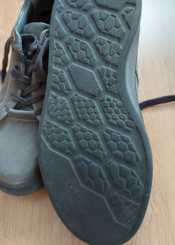 40 Beden Gri Bağcıklı İnci Deri Erkek Sneakers