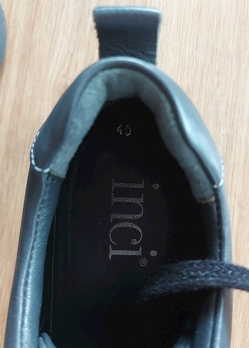 40 Beden gri Renk Gri Bağcıklı İnci Deri Erkek Sneakers