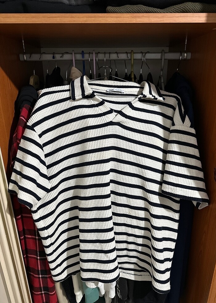 ZARA Çizgili Polo Yaka - Görsel 2