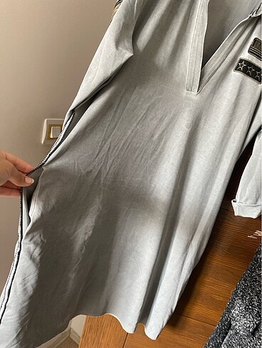 38 Beden gri Renk Mini elbise-tunik