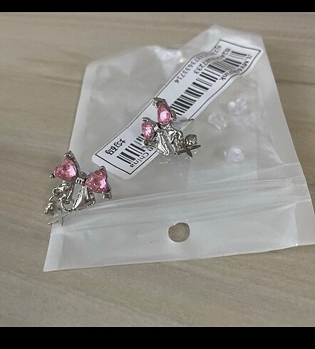 Sheinside Fiyonk pembe taşlı küpe y2k