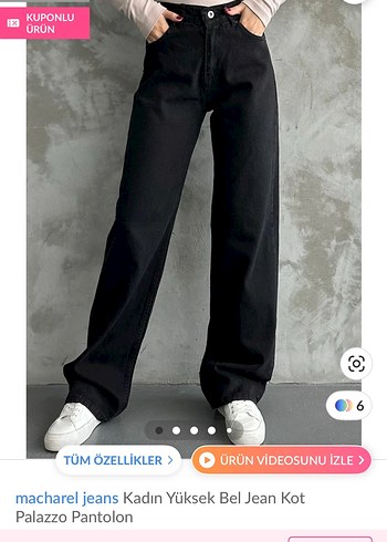 Macharel Jeans Kadın Siyah Palazzo Pantolon