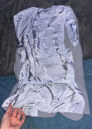 Düğmeli Gri Keten Erkek Yelek - Görsel 2