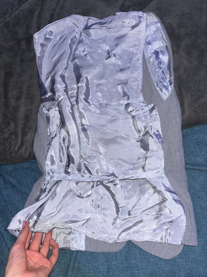 Düğmeli Gri Keten Erkek Yelek - Görsel 2