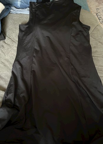 Siyah Uzun  Elbisesi V Yaka - Görsel 5