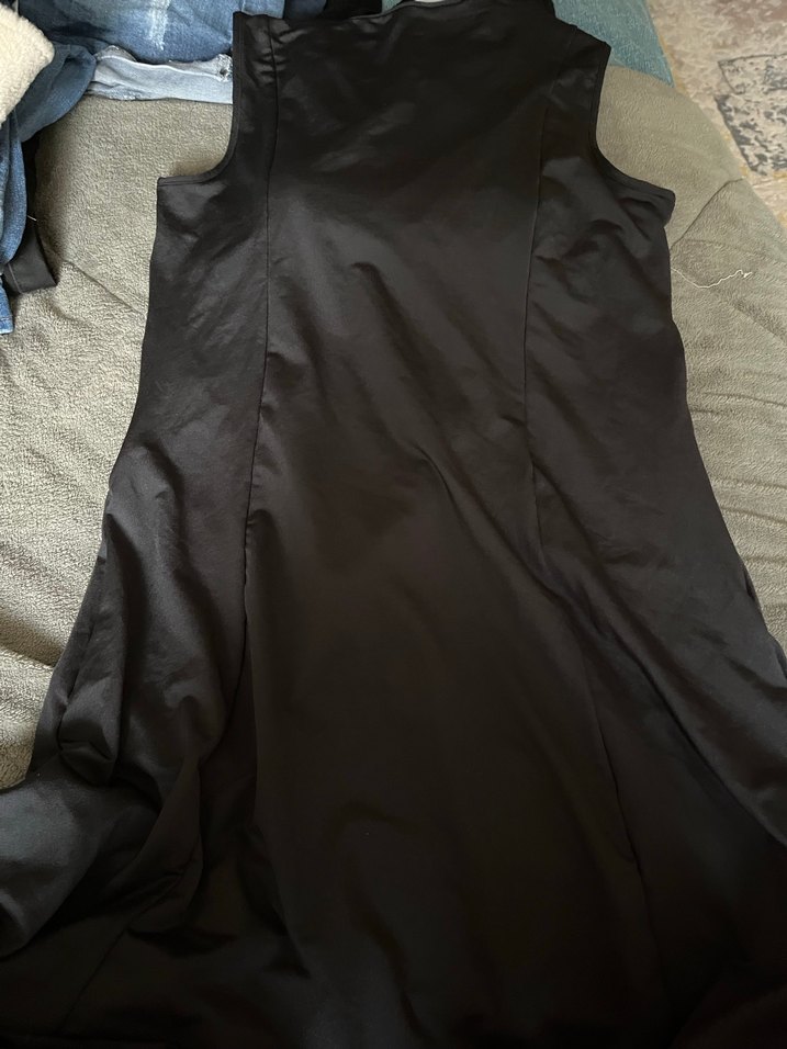 Siyah Uzun  Elbisesi V Yaka - Görsel 5