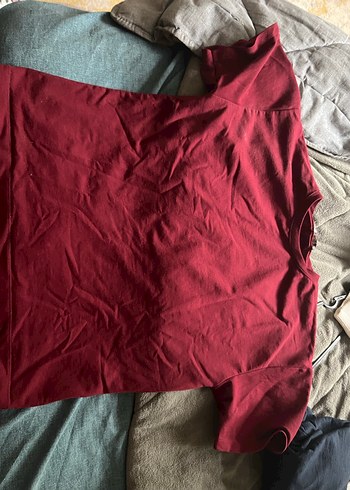 Bordo Salaş Kısa Kollu Tişört - Görsel 4