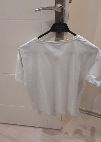 Beyaz Günlük Baskılı Kadın Tişört Fabrika marka - Görsel 5