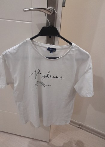 Beyaz Günlük Baskılı Kadın Tişört Fabrika marka - Görsel 4