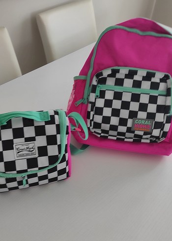Pembe Renkli Çocuk Okul Çantası Seti
