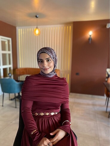 l Beden bordo Renk Bordo elbise