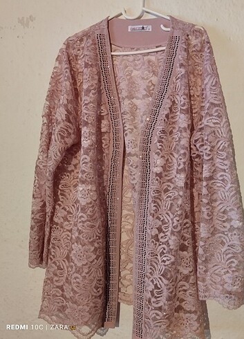 Kadın pembe tesettür elbise  - Görsel 7