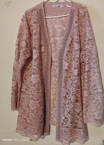 Kadın pembe tesettür elbise  - Görsel 8