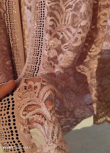 Kadın pembe tesettür elbise  - Görsel 10