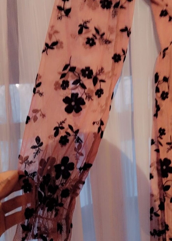 Kadın pembe çiçek desenli yaz elbisesi  - Görsel 5