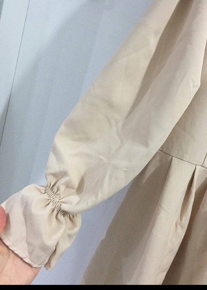 Kadın tesettür krem elbise - Görsel 5