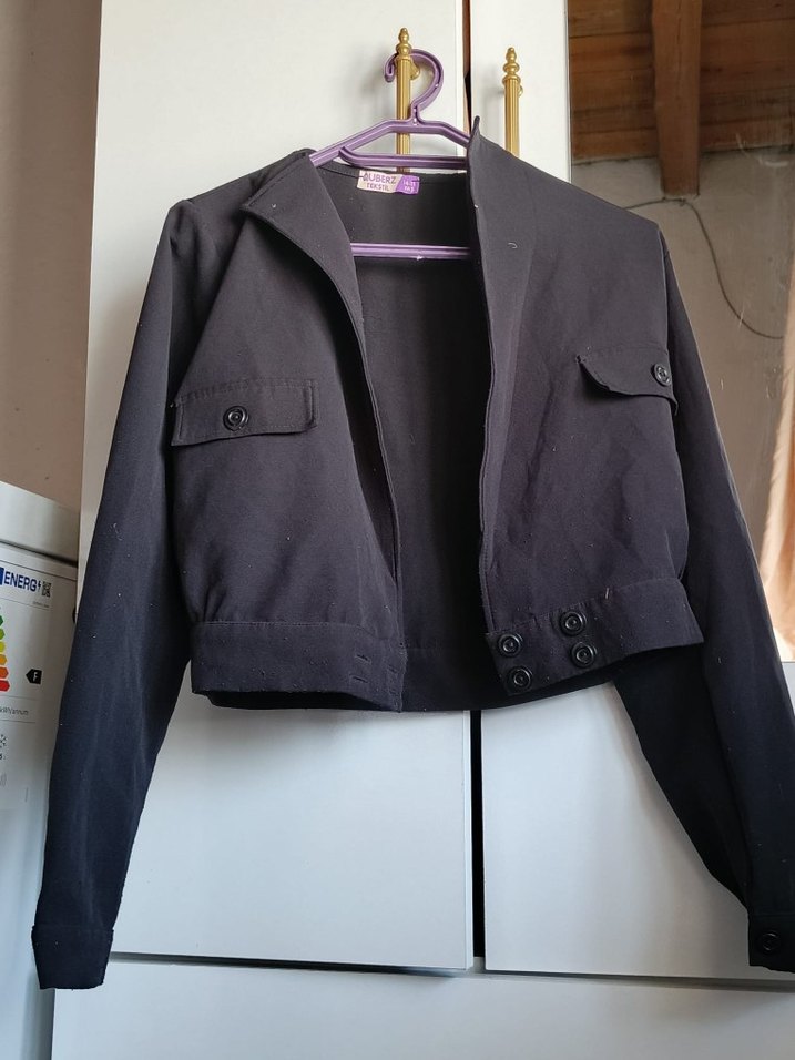 Kız Çocuk Düğmeli Notched Yaka Bolero - Görsel 5