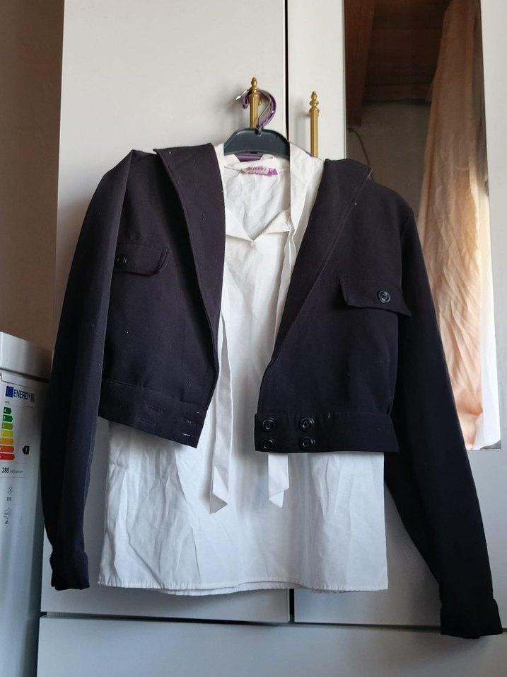 Kız Çocuk Düğmeli Notched Yaka Bolero - Görsel 2