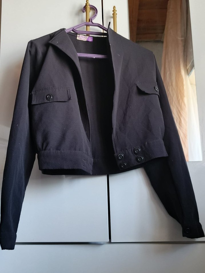 Kız Çocuk Düğmeli Notched Yaka Bolero - Görsel 3