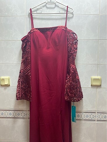 40 Beden bordo Renk Abiye