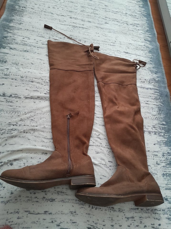 Kadın süet çorap çizme - Görsel 2