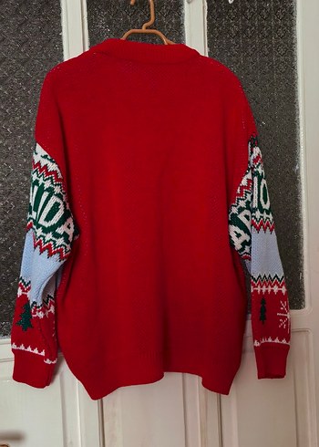 Renkli Nakışlı Yılbaşı Konseptli Kadın Triko Kazak - Görsel 3