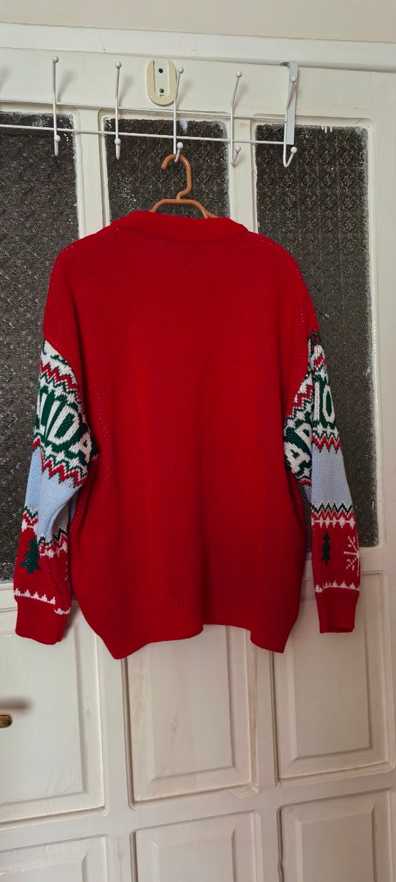 Renkli Nakışlı Yılbaşı Konseptli Kadın Triko Kazak - Görsel 3