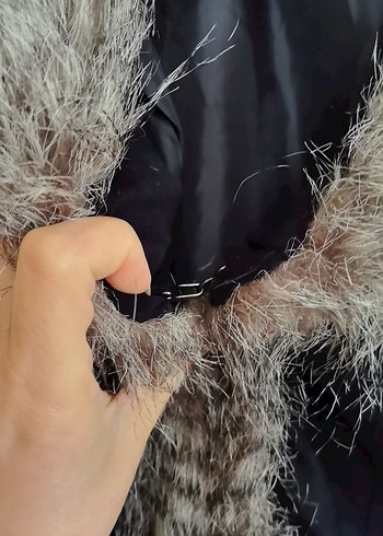 Kürk Detaylı Gri Midi Kadın Yelek - Görsel 3