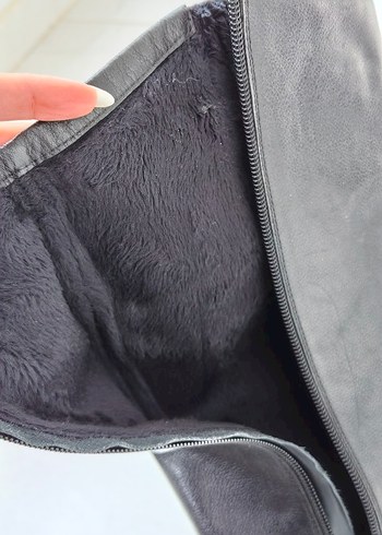 Kadın Siyah Hakiki Deri Topuklu Çizme - Görsel 4