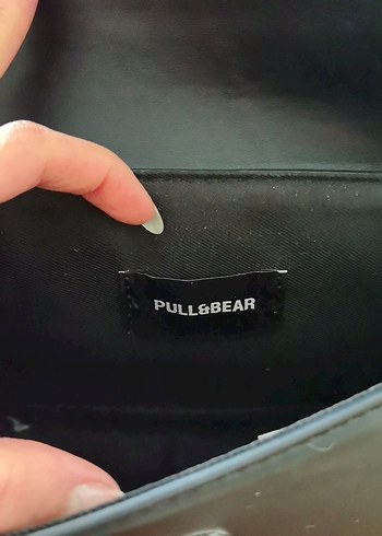 Pull & Bear Siyah Suni Deri Kadın Omuz Çantası - Görsel 4