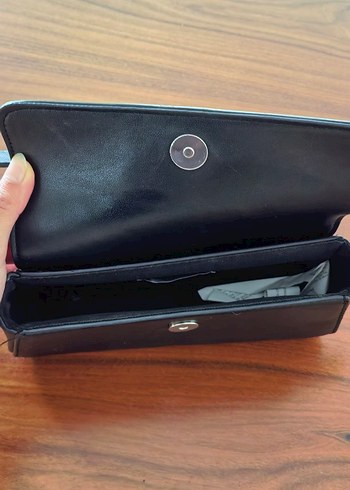 Pull & Bear Siyah Suni Deri Kadın Omuz Çantası - Görsel 2