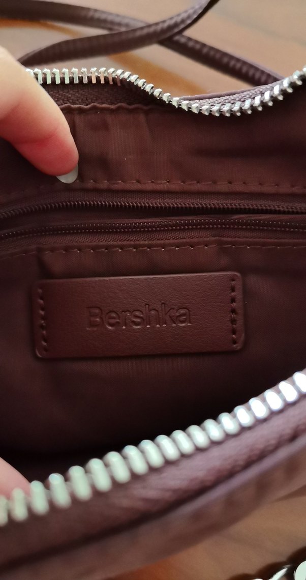 Bershka Zincir Detaylı Kahverengi Kumaş Kadın Çanta - Görsel 4