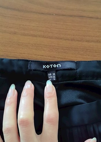 Siyah Pilili Midi Kadın Etek - Görsel 4